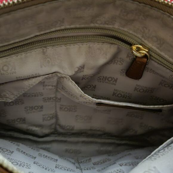 Michael Kors Signature Handbag Tab with Leather and Gold Trim Striking - Picture 7 of 10